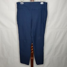 Charter Club woman's size 8 pull-on blue pants classic fit wide waistband skinny