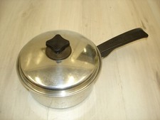 Vintage Nutri-Seal 18-8 2 quart stainless steel pot & lid made in USA