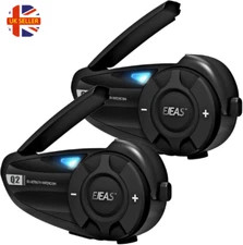 EJEAS Q2 Motorcycle Intercom, Motorbike Helmet Bluetooth 5.1 Headset  FM and CVC