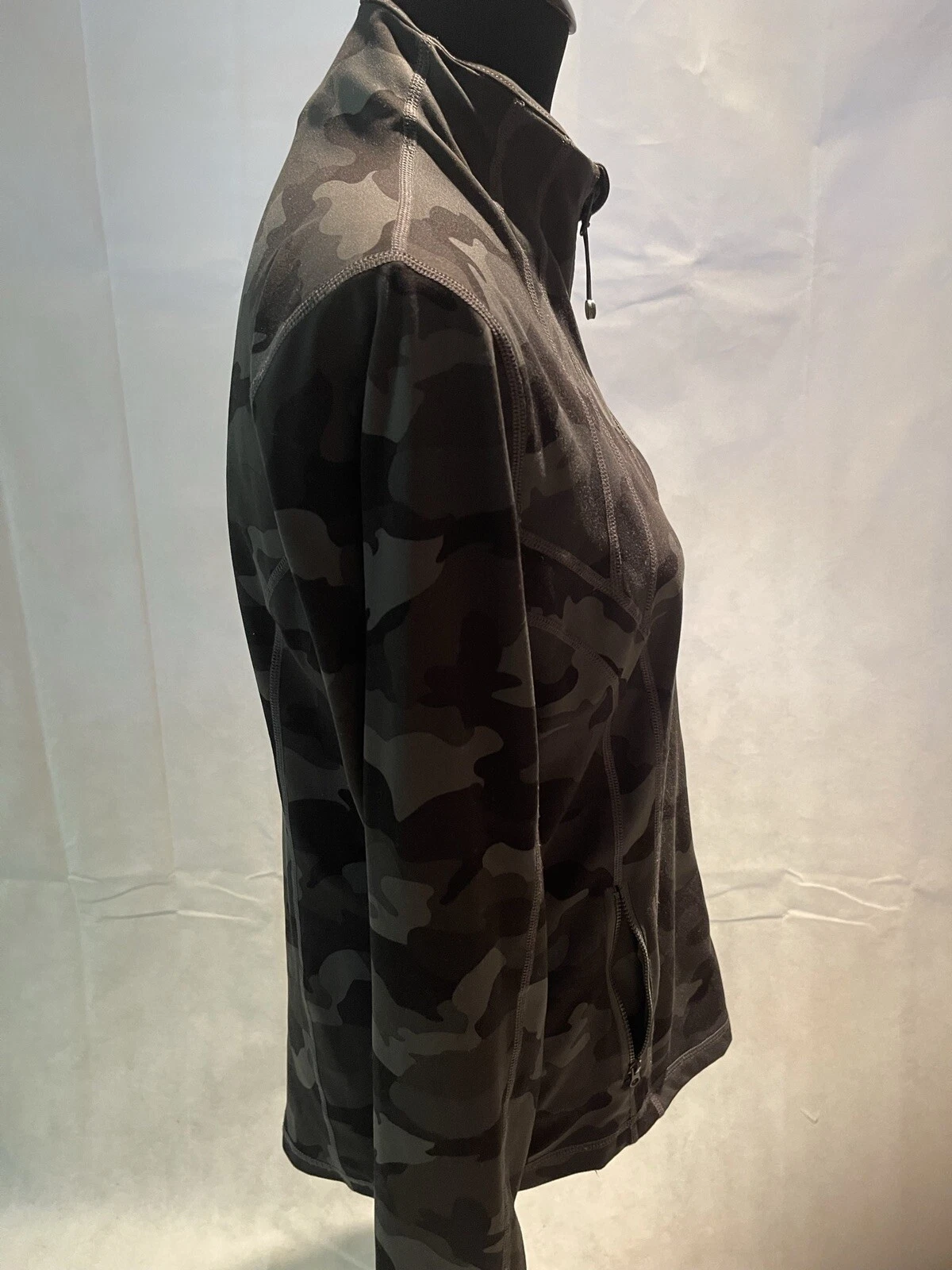 yogalicious lux camo full zip activewear thumbholes jacket