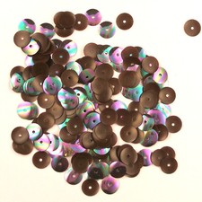 Vintage 1930's French Sequins 8mm Black Iris Domed Not Faceted Loose NOS 50 pcs