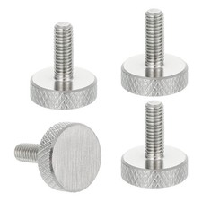 M5x12mm Knurled Thumb Screws, 16mm Dia. Stainless Diamond Knurled Screw, 4 Pcs