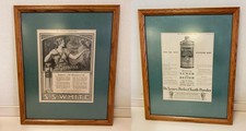 Saturday Evening Post Framed S.S. White & Lyon's Dental Advertisements w/ COA