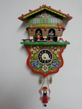 Engstler  235 SQ Black Forest  Novelty Clock , Hand painted, wood, mini