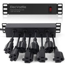 10 inch Rack PDU, 8 Rear Outlets, 15A, 125V, 1875W  15A Overload Switch, 1U ...