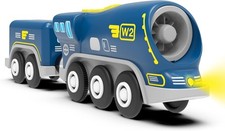 Battery Operated Locomotive Train for Wooden Tracks, Powerful Engine Toy Trai...