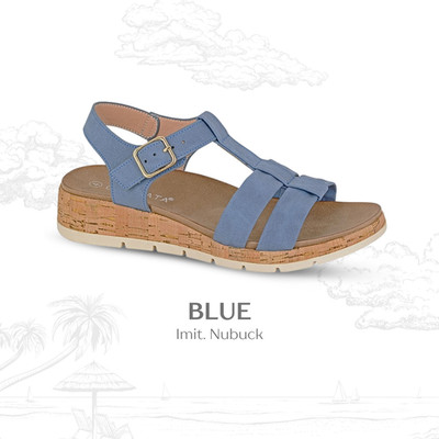 Damenschuhe Keilabsatz-Riemchensandalen Cipriata Schnalle Touch-Verschluss offene Zehenpartie