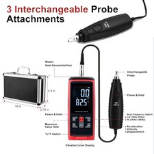 Digital Vibration Meter 3 Detachable Probes Vibration Analyzer High Precision US