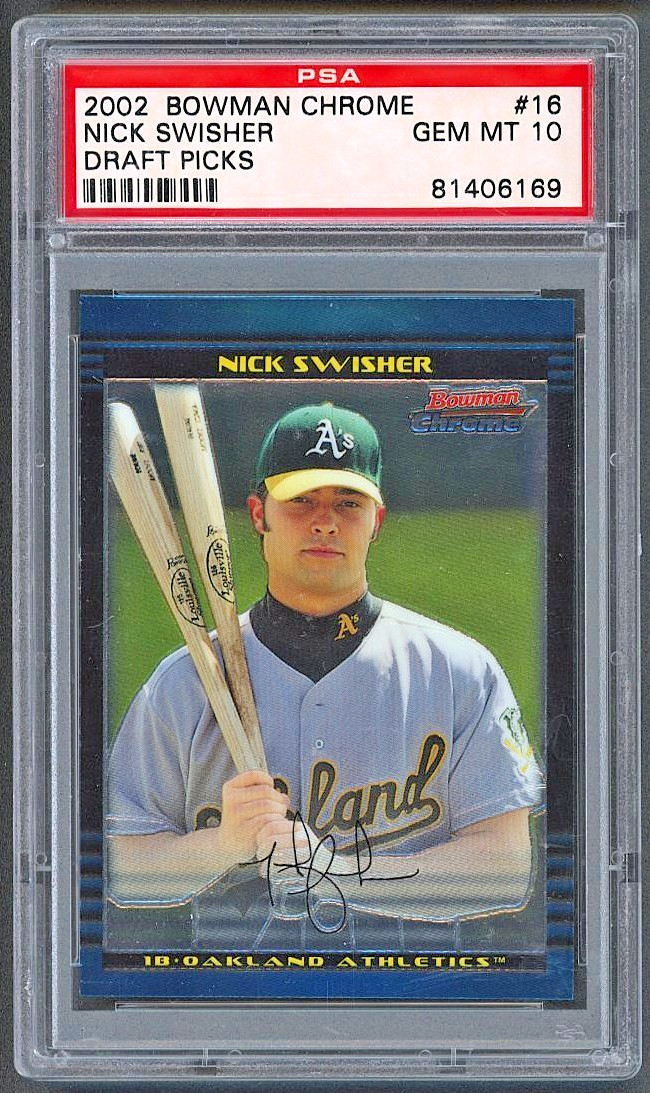 2002  Bowman Chrome - Nick Swisher (RC) Rookie Draft Picks #BDP16 PSA 10 view 15