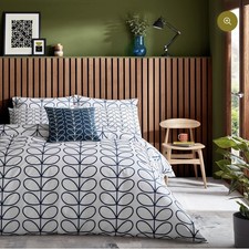 Image of Orla Kiely Linear Stem Duvet Cover In Whale Navy ~ King Size Kingsize ~ RRP £75