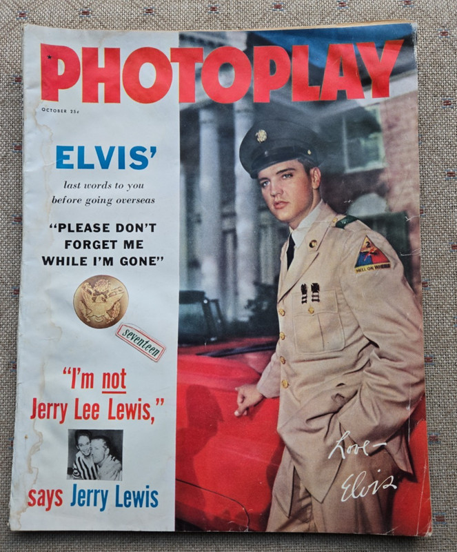 PHOTOPLAY MAGAZINE OCTOBER 1958 VOL. NO. 54 ISSUE NO. 4---ELVIS PRESLEY