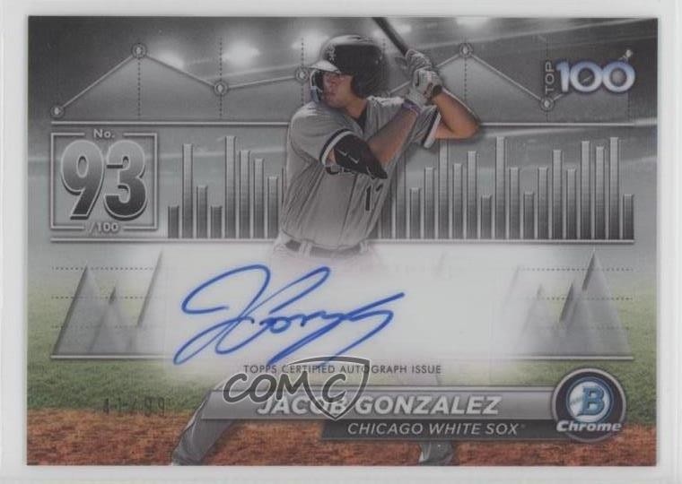 2024 Bowman Bowman Scouts Top 100 Auto 41/99 Jacob Gonzalez #BTPA-93 Auto 0x4h