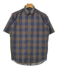 AQUASCUTUM Casual Shirts BrownxNavy Check Pattern M 2200594608035