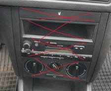 VW Golf 4 1J Kombi Bora Mittelkonsole Verkleidung um Radio schwarz 1J1858069F