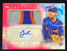 2019 Topps Inception Jeff McNeil Patch Auto RC RPA Magenta Rookie #/75 Mets