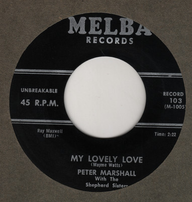 SAX  ROCKER:  PETER MARSHALL - Nice N Cozy/My Lovely Love - MELBA