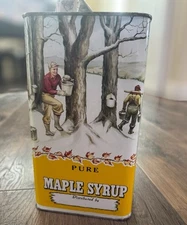Vintage Rare Maple Syrup 1 Gallon Empty Metal Can