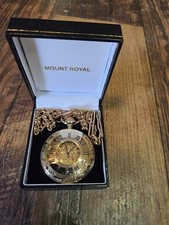 Mount Royal Yellow Gold Full Hunter Skeleton Mechanical Pocket Watch with Box
