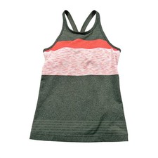 Prana Racerback Yoga Tank Top Built In Bra Medium Green Pink Athletic