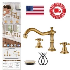 Victorian Style Bathroom Faucet 8 Inch Widespread Installation with Handles