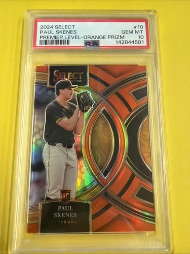 2024 Select PSA 10! Rookie Paul Skenes Premier Level Orange Prizm 49/49 Pop 3