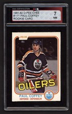 1981-82 OPC #111 PAUL COFFEY ROOKIE CARD KSA 7 NEAR MINT. rookie card picture