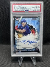 Wyatt Langford RC 2024 Finest Sky Blue Refractor Auto /150 PSA 10/10