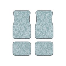 Blue Floral Pattern Car Mats