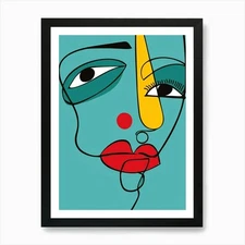 Abstract Portrait Of A Woman 99 Art Framed Wall Art Poster Canvas Print Picture