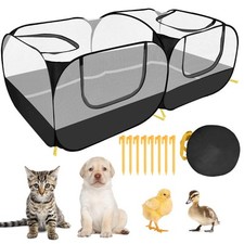 Small Animals Playpen, Portable Large Chicken Run Coop with Detachable Bottom...