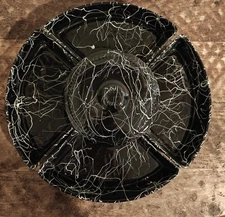 Vintage 50s MCM Black White Splatter LaY Susan Relish Snack Set