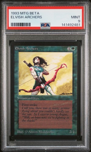 1993 MAGIC THE GATHERING LIMITED EDITION BETA ELVISH ARCHERS PSA 9