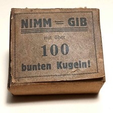 Dachbodenfund: Altes Kinder Spiel NIMM GIB ca. 1930 mit &uuml;ber 100 bunten Kugeln