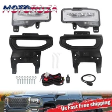 LED Bumper Fog Lights Lamps w/Switch&Bracket For 2016 2017 2018 GMC Sierra 1500