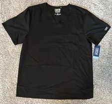 Authentic Cherokee Workwear Core Stretch Men's V-Neck Black Scrub Top Size