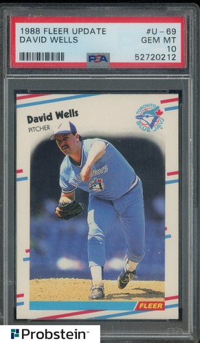 1988 Fleer Update #U-69 David Wells Blue Jays RC Rookie PSA 10 GEM MINT