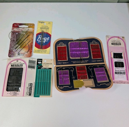 Lot of Hand Sewing Needles  All Types Gold Eye Sharps Darners Crewel Yarn 6pc