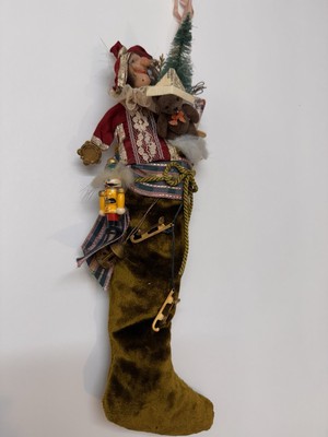 VTG Christmas  Fairy Pixie Elf Nutcracker Tree Presents Bear Stocking Ornament