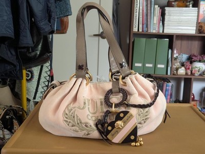 NWT Vintage Juicy Couture Velour Bag Powder Pink Taupe YHRU1889 Y2K Read Desc