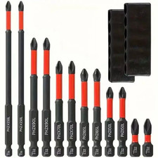 UK 12X Magnetic Anti-Slip Drill Bit Cross Head Impact Screwdriver Drills Bit Se.