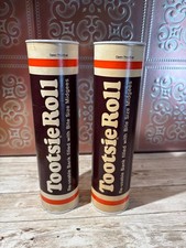 Two empty vintage 9" Tootsie Roll banks