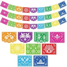 DOMESTAR 3 Packs 54 FT Mexican Party Decorations, Fiesta Party Banners  Pape...