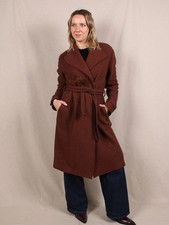 Twist & Tango Mantel aus Woll-Mix mit Gürtel Dunkelbraun S