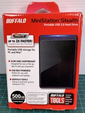 Buffalo MiniStation Stealth 500GB Portable USB 2.0 Hard Drive HD-PCT500U2/B