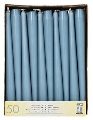 STARPAK Leuchterkerzen 22 mm arktikblau 50er Pack