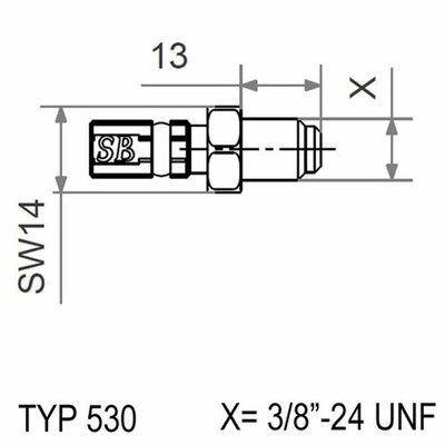 Brake hose fitting MATTHIES fixed external thread black TYP530 3/8-24 UNF