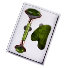 Jade Gua Sha and Roller Set | Premium Facial Massage Tools