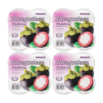 Nanaco Mangosteen Pudding mit Nata de Coco 4x432g Asiatische Süssigkeiten Thach