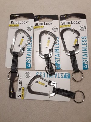 Nite Ize 4 Packs Carabiner Slide Lock With Leash #3 Silver FREE SHIPPING