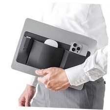 3-Pocket Organizer, Mouse Holder for Laptop Stick on   External Hard Black